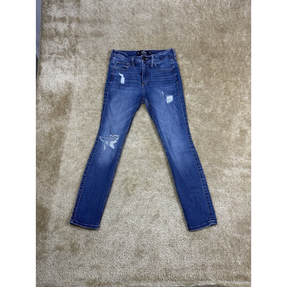 Hollister High-Rise Distressed Denim Super Skinny Jeans Size 3S 25” Inseam B090